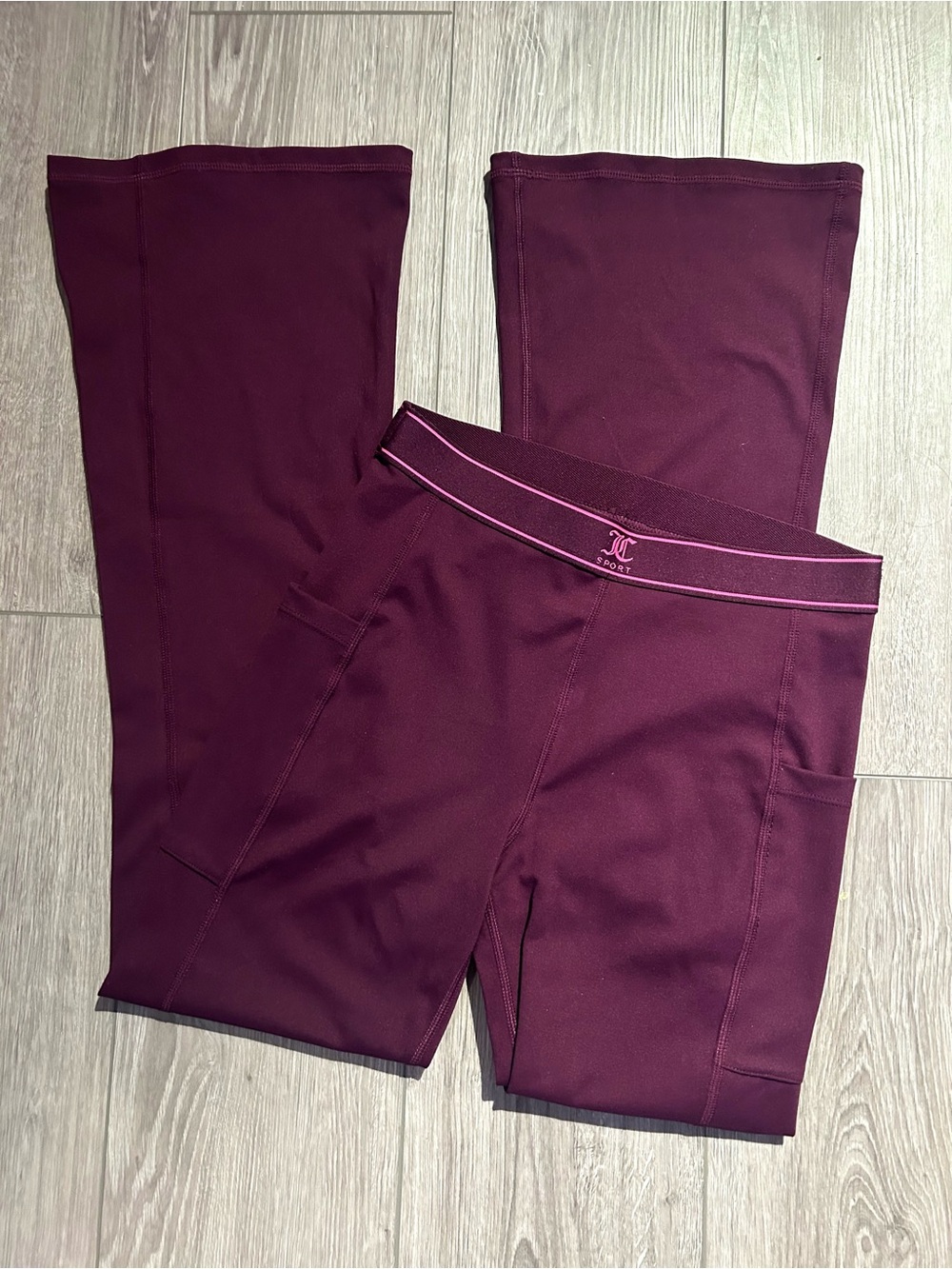 Juicy Couture Sport Purple Flare Leggings with Pockets
